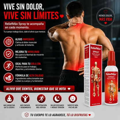 ReliefMax™ | Spray de Alivio Muscular y Articular de Acción Rápida