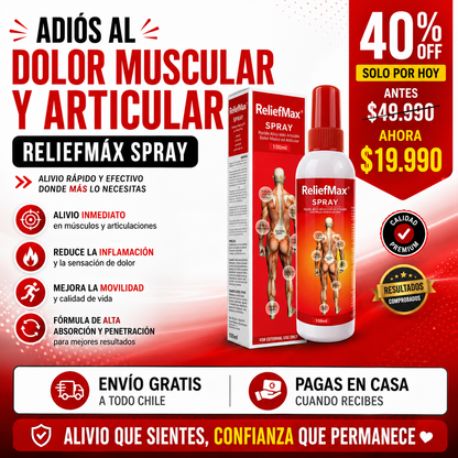 ReliefMax™ | Spray de Alivio Muscular y Articular de Acción Rápida