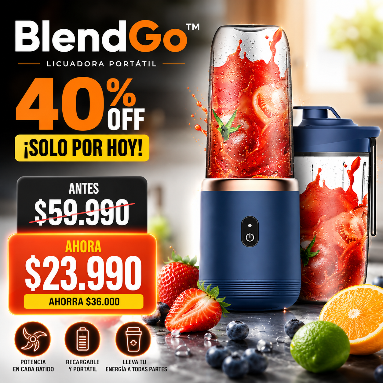 BlendGo™ LICUADORA PORTATIL