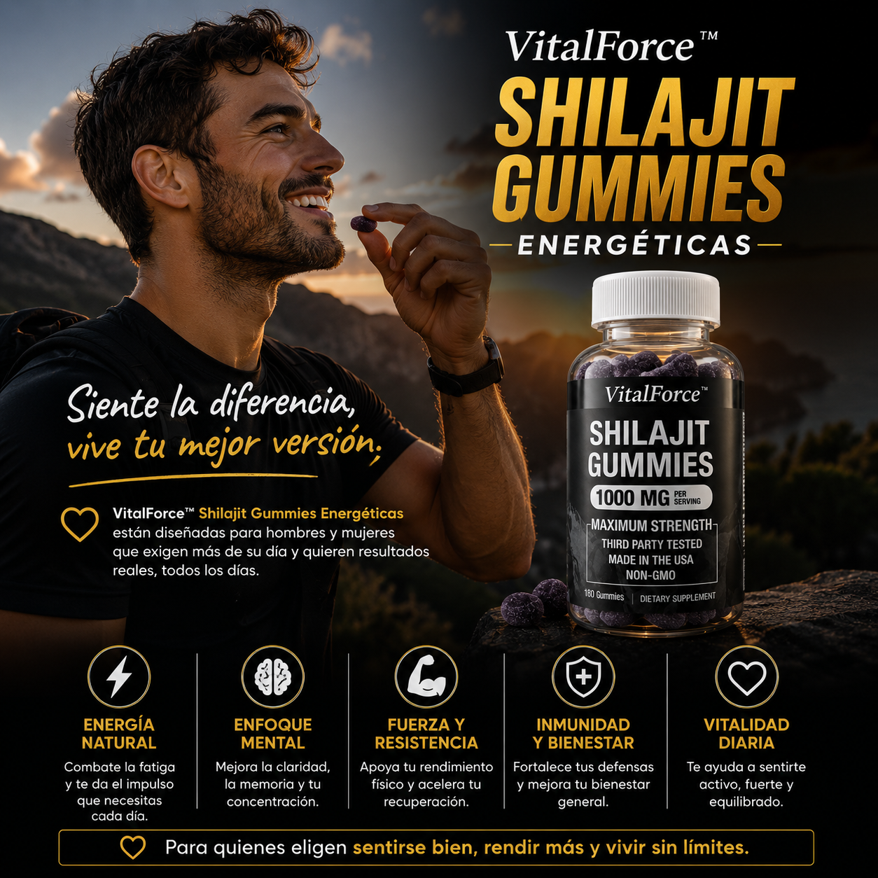 VitalForce™ Shilajit Gummies Energéticas